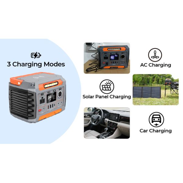 300W 270Wh Portable Solar Camping Power Station With Pure Sine Wave Inverter Lithium Ion Battery