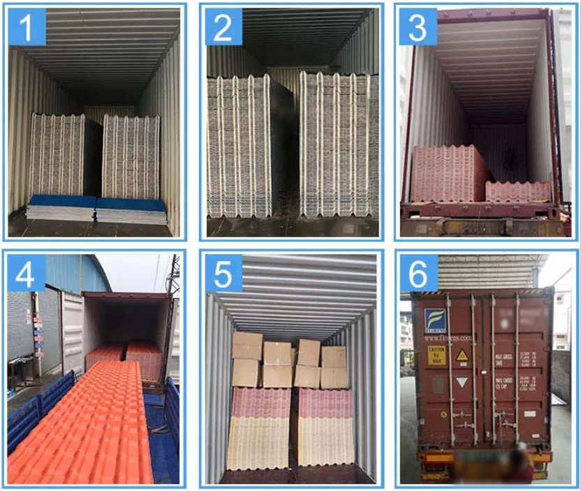 Orange Color Or Customizable PVC Synthetic Resin Roofing Sheet Tiles