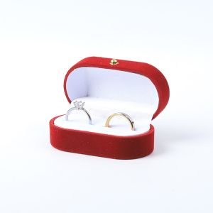 Luxury Jewellery Box Personalized Custom Red Velvet Jewelry Packaging Wedding