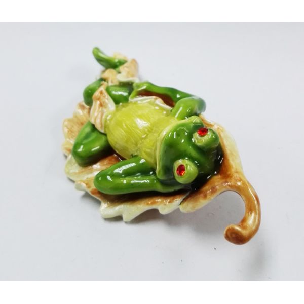 Frog enamel trinket jewelry box frog shape fancy jewelry gift box for Jewerly
