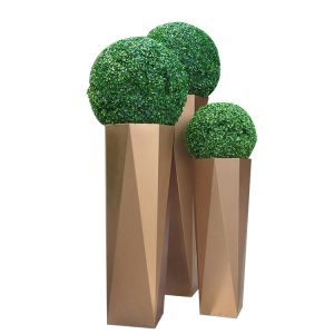 Hexagonal Stainless Steel Metal Planter Large Flower Pot Casting Tech