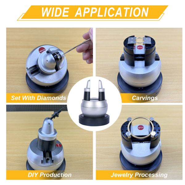 Tooltos Ball Vise 5" Engraving Setting Tool 360° Rotation Engraving Block Vise 34 PCS Attachment