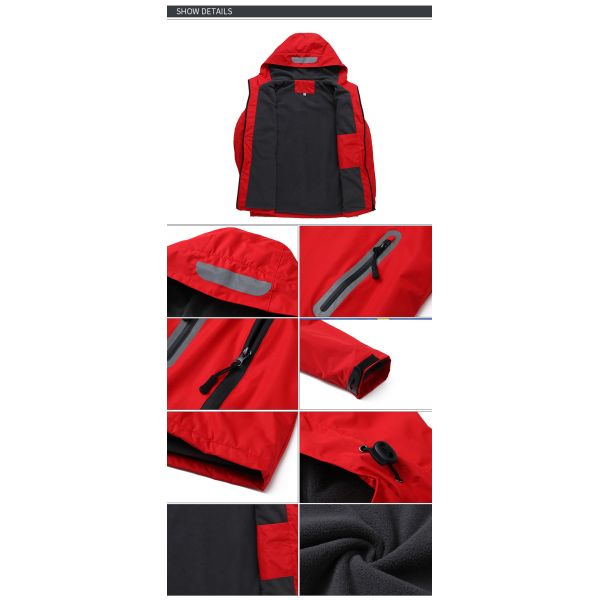 Lined Fleece Softshell Ski Jacket Outdoor Winter Windproof Plus Size Coat