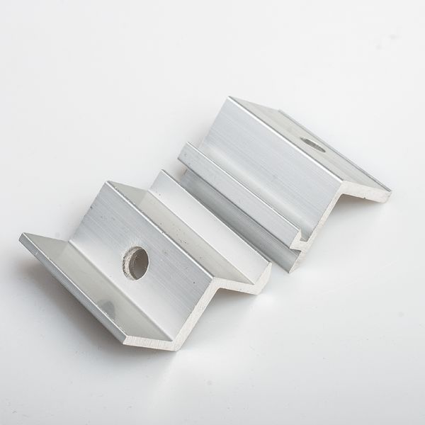 Customized Length Extruded Aluminum Parts Parallel Groove Solar Panel End Clamp
