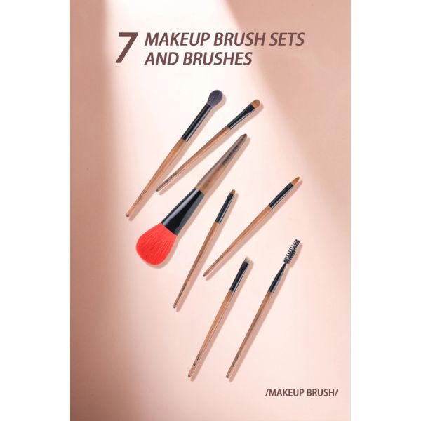 267A68107 7pcs Makeup Brush Set Private Label Luxury Animal Hair Makeup Brush Set