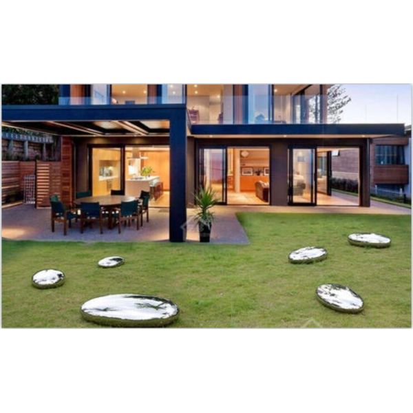 Garden High Polish Pebble Shape Stainless Steel Sculpture For Lawned