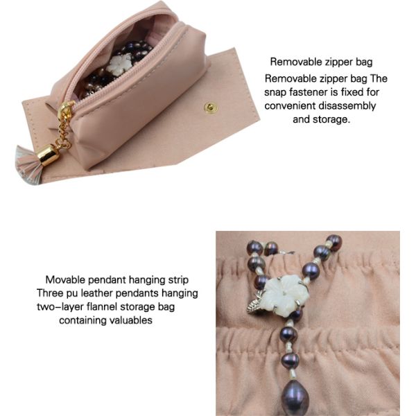 Custom Bulk Roll Up Leather Jewelry Bag For Travel Eco Friendly Easy To Carry