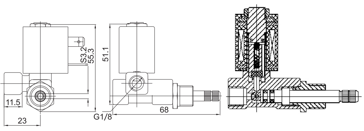 1/8'' Coalgas Natural Gas Oven Brass Solenoid Valve For Heating