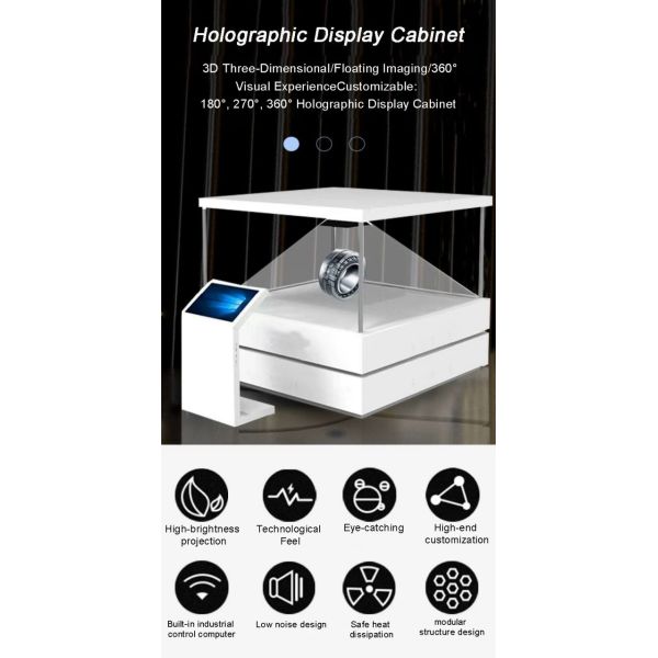 Exhibition Hall Holographic Display Cabinet 270-Degree Transparent Design Android Operating System