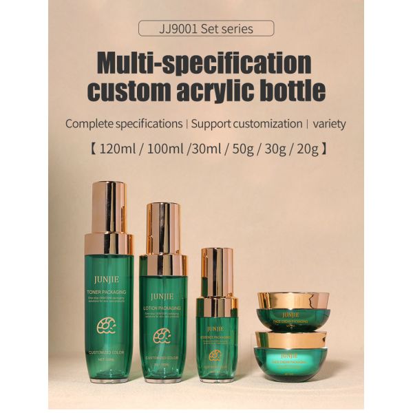 High Quality Factory Customized 120ml 100ml Plastic Bottles Jars with Closures for Cosmetics Packaging Sets