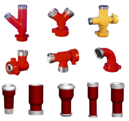 10000 Psi Swivel Tee Fitting , Wellhead Crossover Customized Design Available