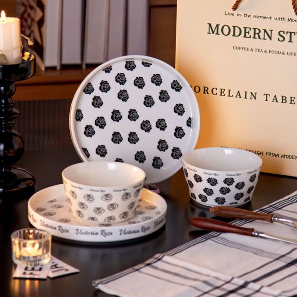 Ceramic Eid Al Fitr Dinnerware Set Porcelain Plates And Dishes Single Person Dish Set