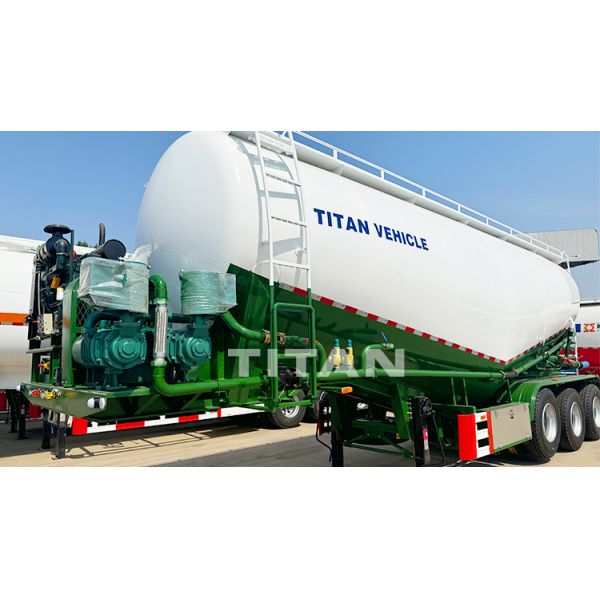 TITAN 3 Axle 45cbm Fly Ash Powder Dry Bulk Cement Tank Trailer Bulker Tanker for Sale