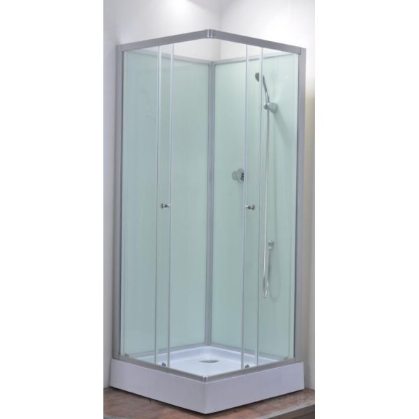 Fitness Halls 800 X 800 Glass Shower Cabin With Silver Aluminum Frame
