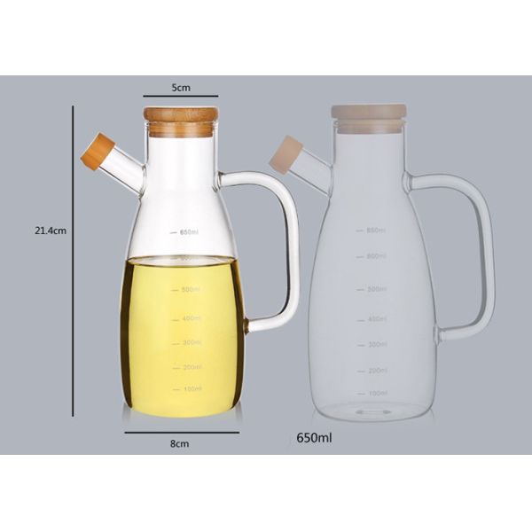 High Borosilicate Glass Olive Oil Bottle , Olive Oil Bottle Holder