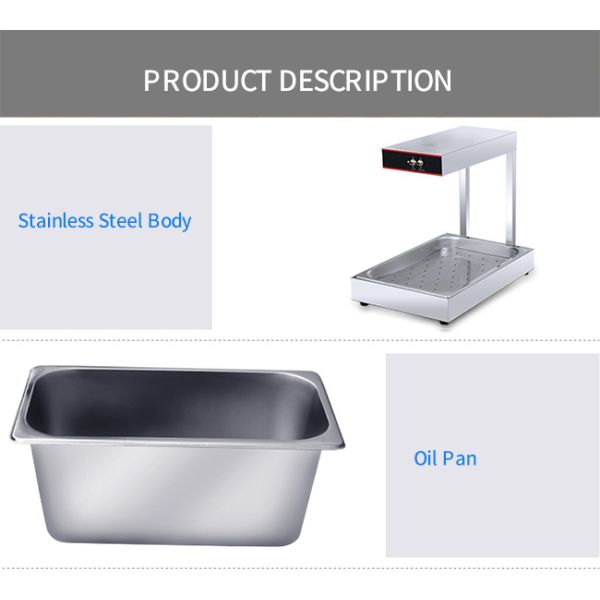 Safe Commercial French Fry Warmer Cake Display Fridge Thermostatic Control Increase Temperature Rapidly