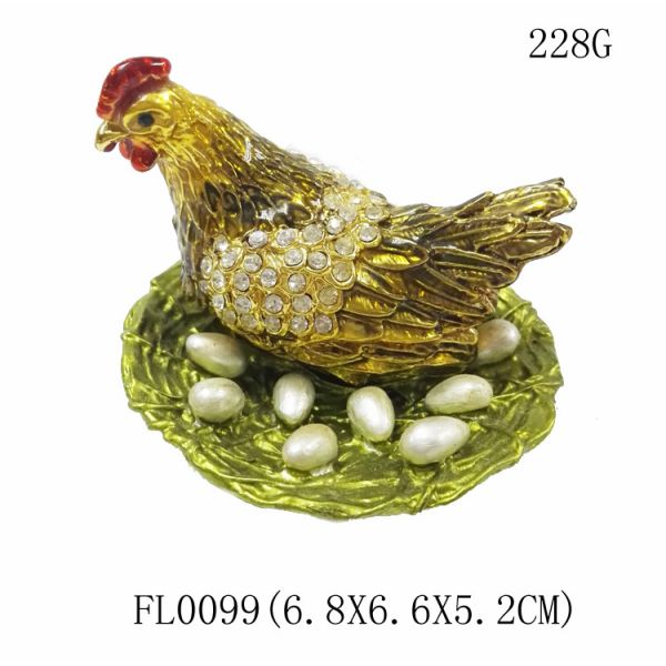 wholesale trinket box animal jewelry boxes hen animal jewelry box