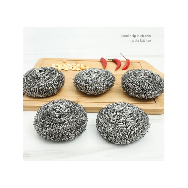 8x6cm 410 Stainless Steel Wool Wire Cleaning Ball Kitchen Scourer