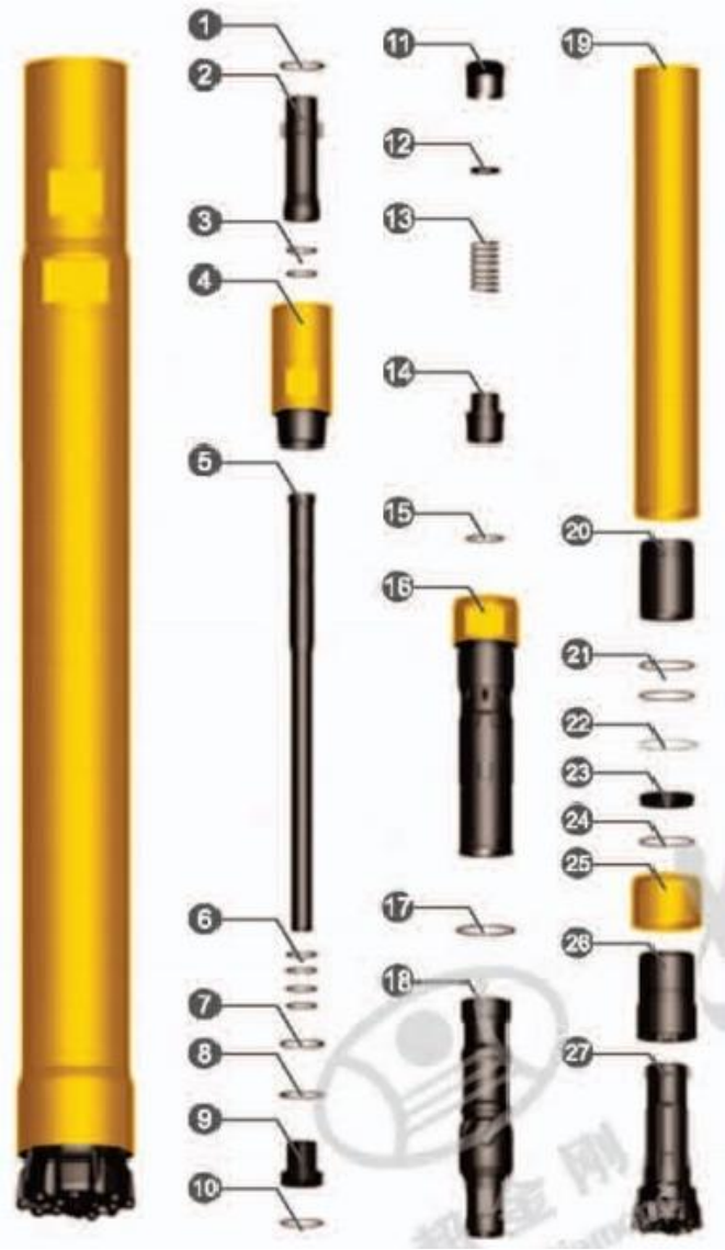 CRE542 Reverse Circulation Hammers 4.5 Inch For Exploration High Drilling Rate