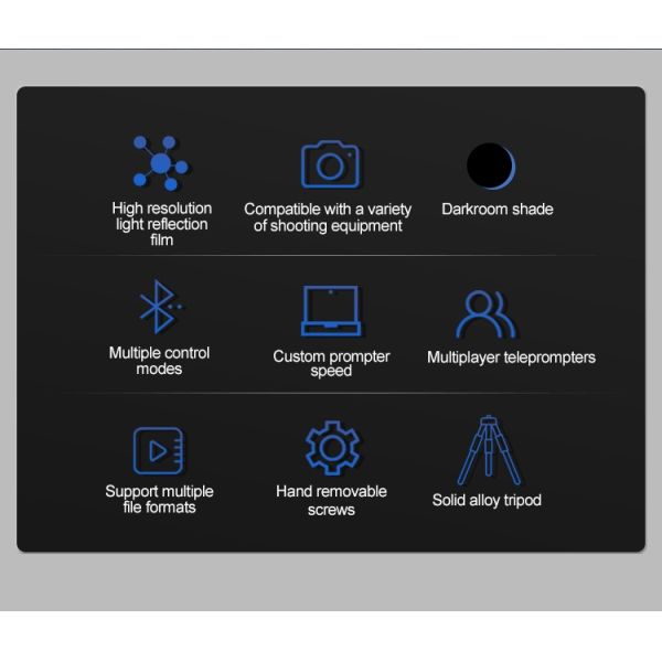 Private Mold 24 Inch Television and Broadcast Studio Teleprompter with 1 Set Remote