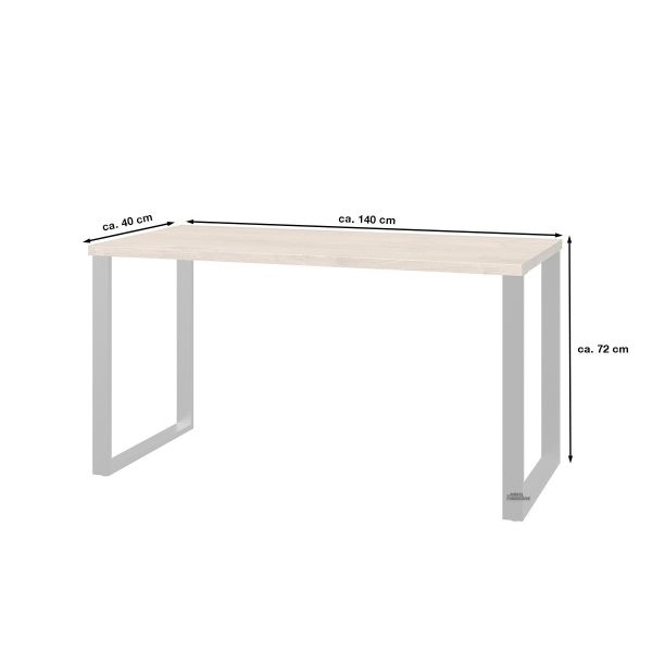 Contemporary Single Office Computer Desk Wood Desk Metal Legs
