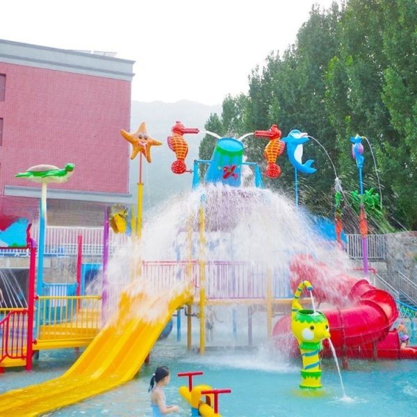 11KW Power Splash Water Playground Spray Park Equipment Anti UV