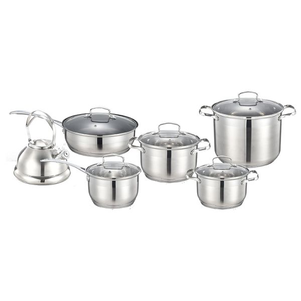 Multifunctional Non-stick Cooking Pots 12 pcs Kitchenware Stainless Steel Cookware Sets