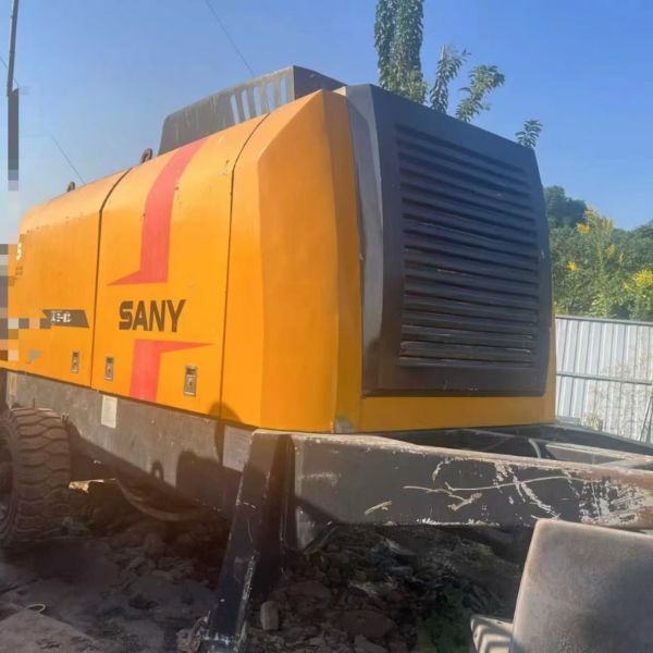 Used 2019 Trailer Mounted Concrete Pump Sany 9022 Stationary Trailer Concrete Pump
