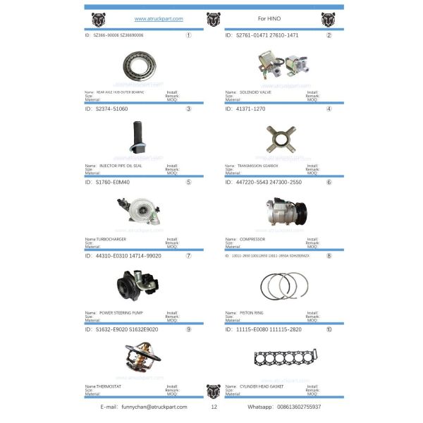 Japanese Truck Engine Spare Parts Piston S130A-E0100 S130b-E0390 for Hino J08e