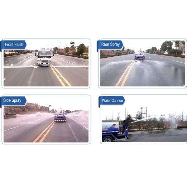 12Ton - 15Ton Water Bowser Truck Horizontal Type With Pump System / Water Gun