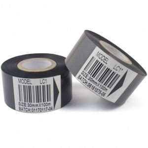 China Black Plastic Hot Foil Ribbon 25mm 30mm 35mm For Expiry Date Printer on sale