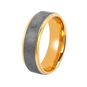 Custom Tantalum band ring Brushing Black Plated Tantalum Ring Men's Wedding Band Comfort Fit