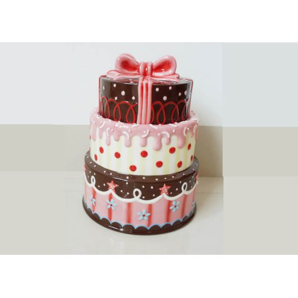 Strong Dolomite Hand Painted Cookie Jars , Cake Cookie Jar With Sealed Earthenware