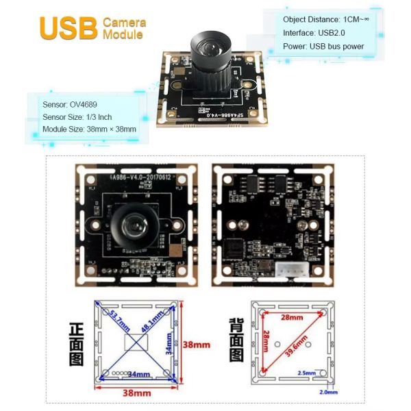 4MP USB2.0 CMOS Camera Module OV4689 CCTV Camera Module Board