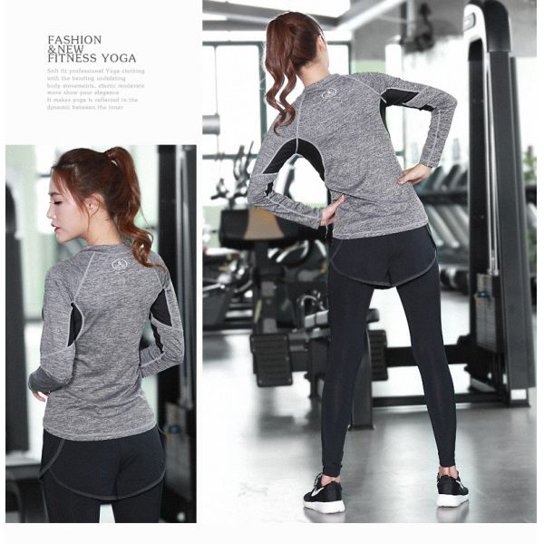 CPG Global Women Spring Summer Multi-Colors Polyester Slim Long Sleeves Round Collar Gym Running Sports T-Shirts S-L S50