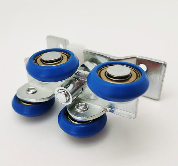 60.0mm Height Sliding Door Pulley Wheels , Nylon Plastic Door Roller Width 26mm