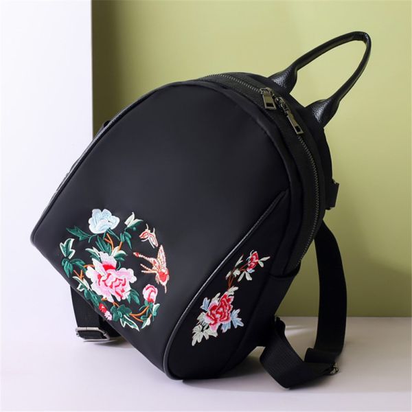 Nylon Embroidery Double Shoulder Bag Female Korean Version of The New Fashion Oxford Cloth Tourism