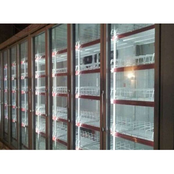 Refrigeration Back Load Display Fridge Freezer With Glass Doors Panel Thickness 75mm