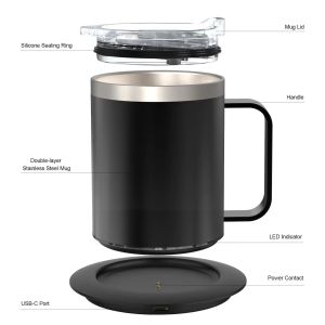 Electric Smart Coffee Mug Warmer With Thermostat USB Heated
