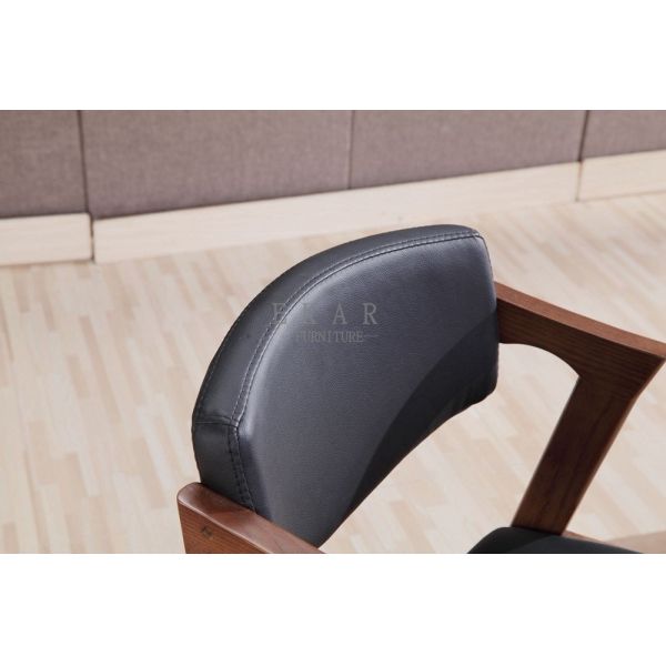 Modern Design Ash Wood Hotel Pu Leather Dining Room Chair