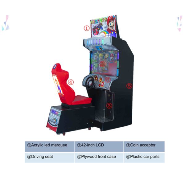 Mario Kart Dx Racing Simulator Arcade Game Machine HD Car Game With 32 Inch Screen