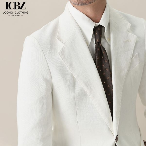 Polyester/Rayon Men's Casual Suit Jacket for Spring and Autumn British Gentleman Style