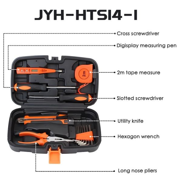 JYH-HTS13-1 12 Pieces Household Tool Sets Multifunctional Hardware Car Repair Toolbox