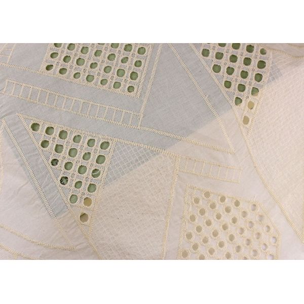 Allover Embroidered Eyelet Cotton Lace Fabric For Wedding Dresses With Hollowed Circle