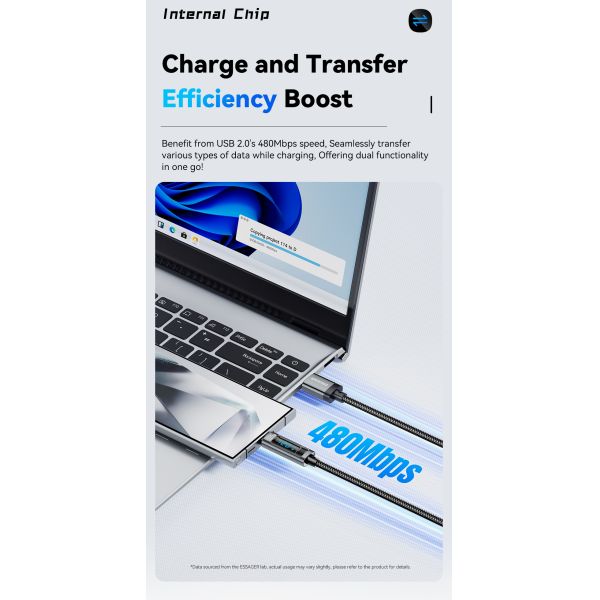 ESSAGER ES-X47 USB A To USB C Charging Cable 120W