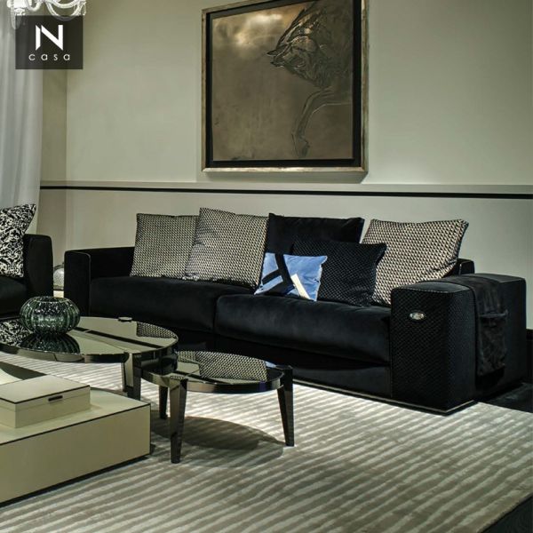 Commercial Hotel Reception Area Couches / Modern Lobby Sofa With Arm Support