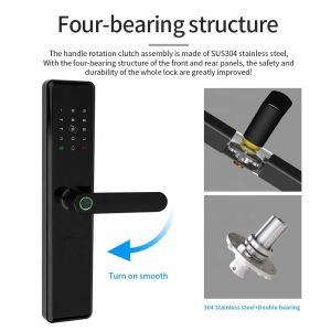 Fingerprint Touch Smart Door Lock Tuya App Control Unique Chip Encryption