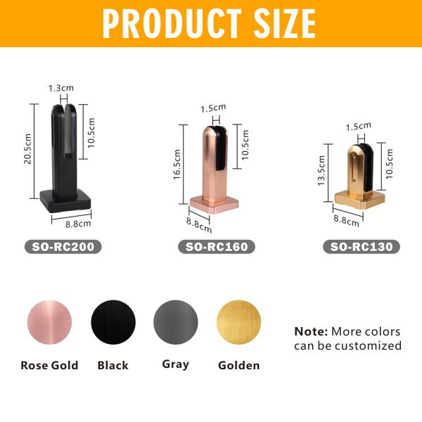 Simple Design Glass Clip Stair Baluster Laminated Fence Spigots for Balcony and Deck