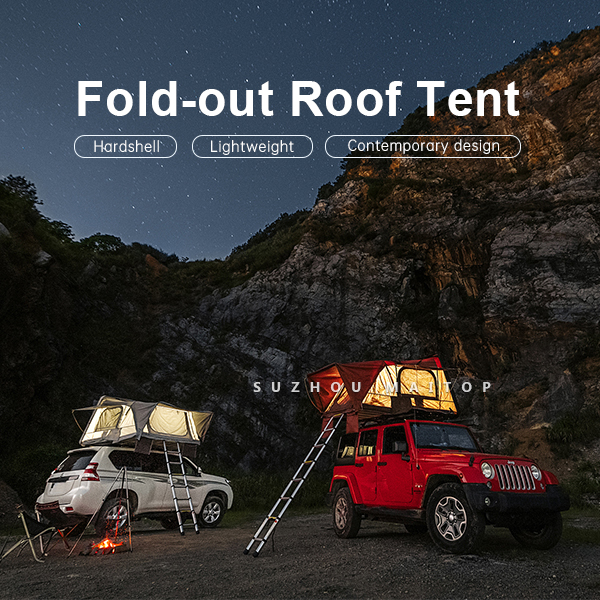 ABS Fold Out Car Roof Tent - closed position