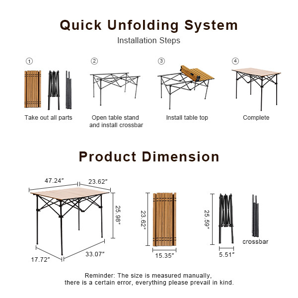 Outdoor Portable High Table Lightweight Folding Table For Camping